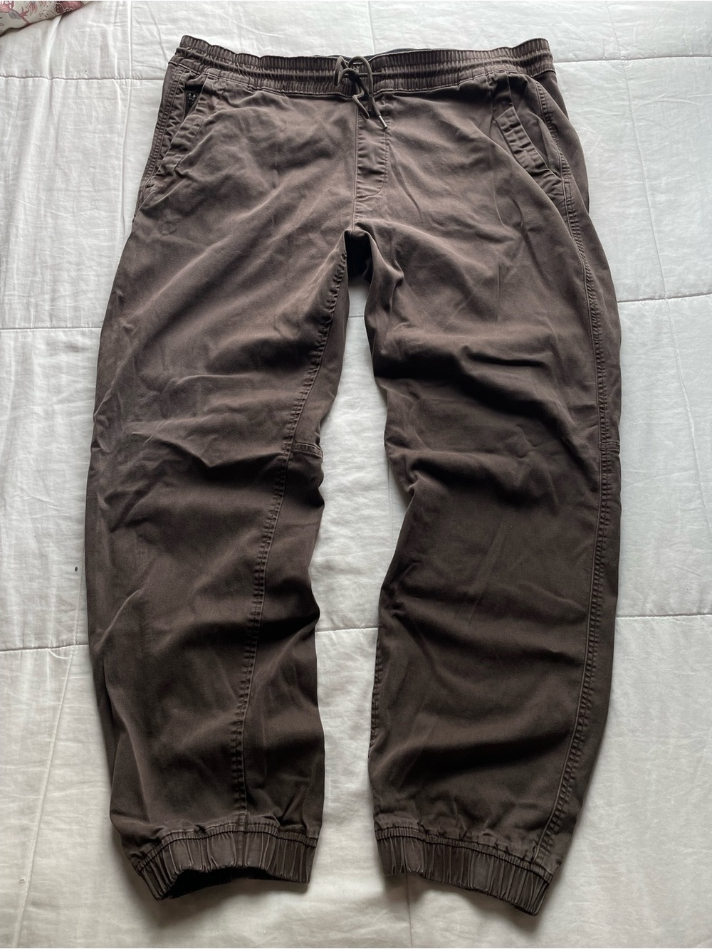 Abercrombie Mens Brown Drawstring Chino Joggers XXL Casual Skater Preppy Travel